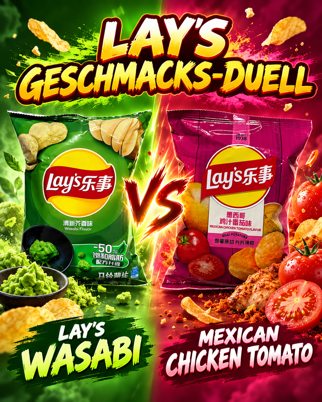 🥔 Lay’s Snack-Duell – Wasabi vs. Chicken Tomato